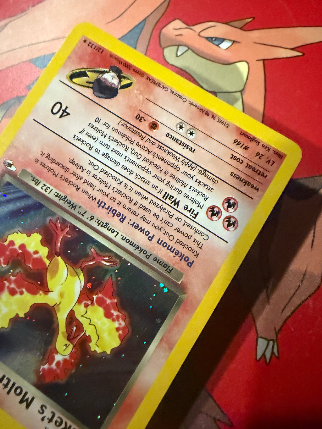 Pokemon Card TCG Rocket’s Moltres 12/132 Holo Rare VLP/NM Vintage WoTC
