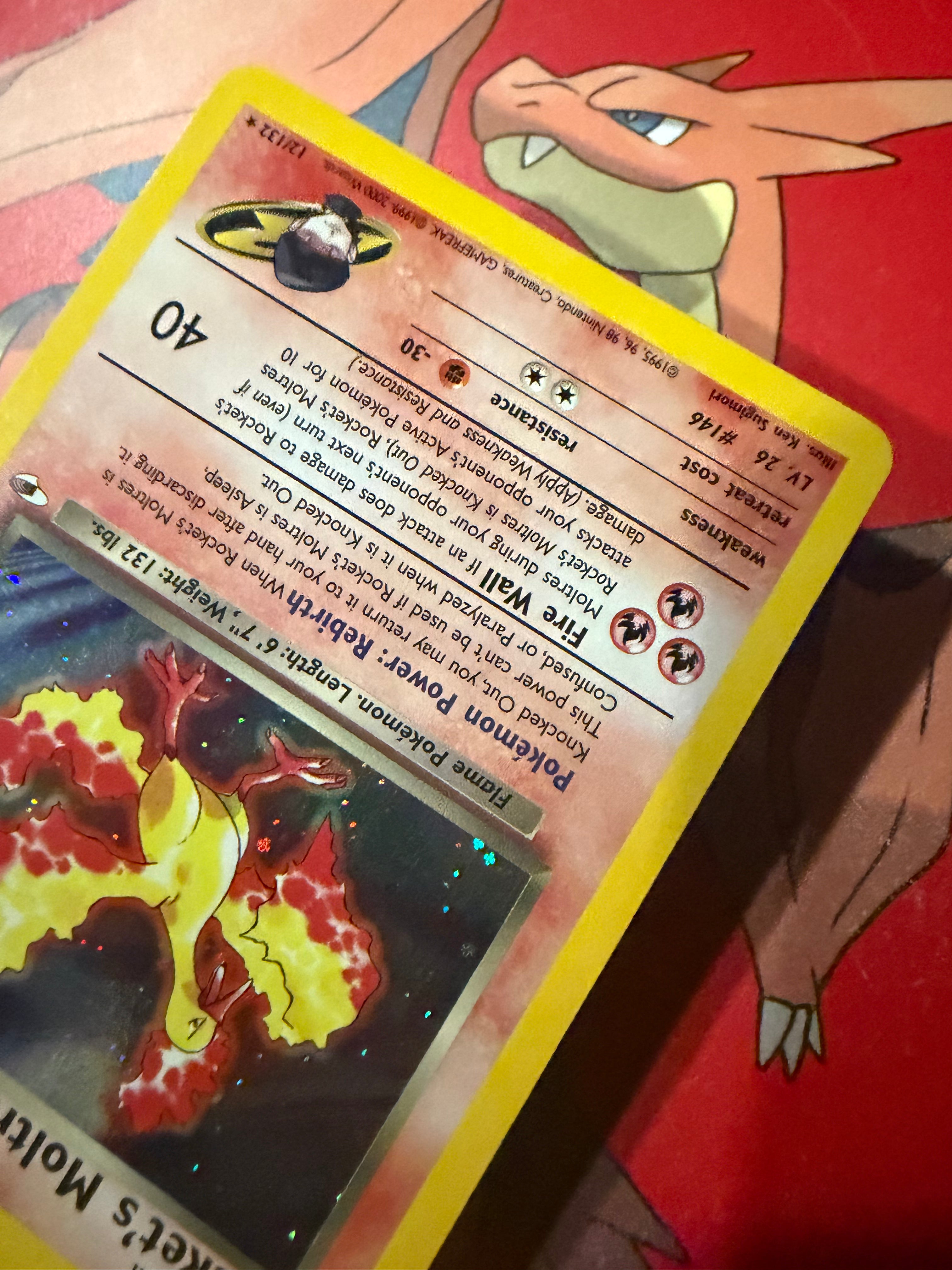 Pokemon Card TCG Rocket’s Moltres 12/132 Holo Rare VLP/NM Vintage WoTC